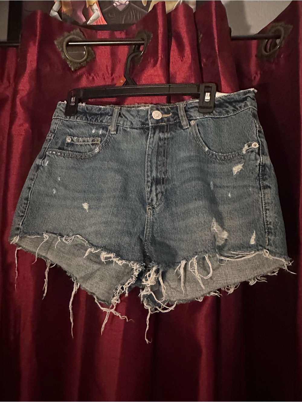 Garage Distressed Denim Jean Shorts - Blue